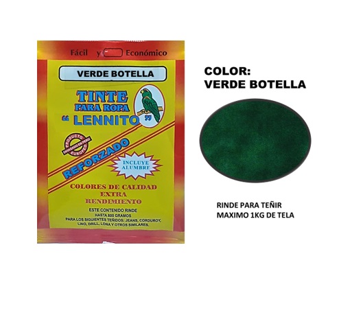 Tinte para Ropa color Verde Botella