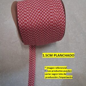 Sesgo Vichy de 1.5 cm color Rojo x 50 YDS