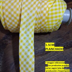 Sesgo Vichy de 1.5 cm color Amarillo x 50 YDS