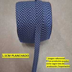 Sesgo Vichy de 1.5 cm color Azulino x 50 YDS