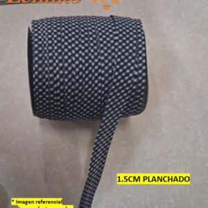 Sesgo Vichy de 1.5 cm color Negro x 50YDS