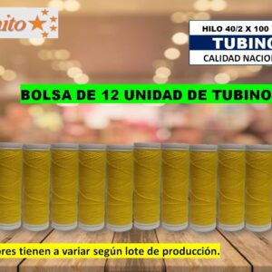 hilos de coser Tubino color Amarillo x 12 unid