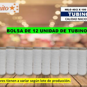 hilos de coser Tubino color blanco x 12 unid