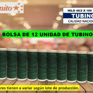 hilos de coser Tubino color verde botella x 12 unidad