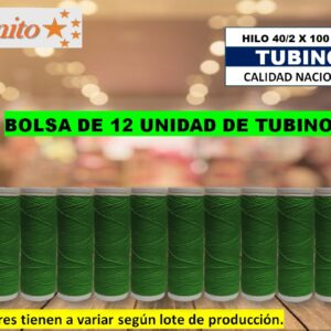 hilos de coser Tubino color verde loro x 12 unidad