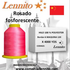hilo poliéster de bordar a maquina color rosado fosforescente