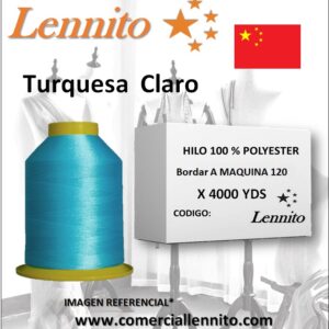 hilo poliéster de bordar a maquina color turquesa claro