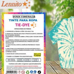 Tie-dye Anilina para Ropa color verde esmeralda