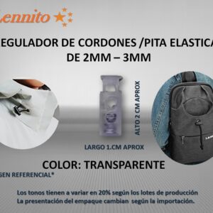 REGULADOR PARA CORDON DE PLASTICO / MODELO BOTELLITA COLOR TRANSPARENTE