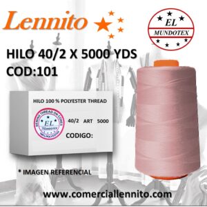 Caja de 12 unidades de hilo poliéster costura 40/2 x 5000 yds código 101