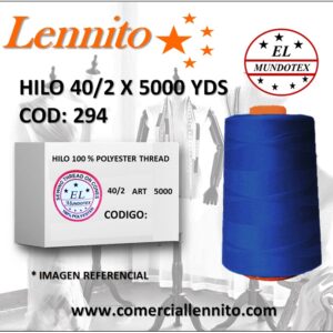 Caja de 12 unidades de hilo poliéster costura 40/2 x 5000 yds código 294