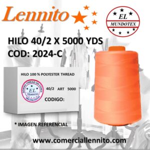 Caja de 12 unidades de hilo poliéster costura 40/2 x 5000 yds código 2024-C