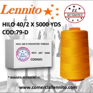 Caja de 12 unidades de hilo poliéster costura 40/2 x 5000 yds código 79-D