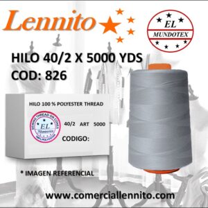 Caja de 12 unidades de hilo poliéster costura 40/2 x 5000 yds código 826