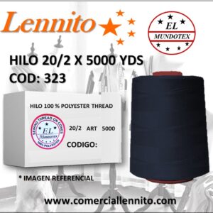 caja de 12 cono de hilo costura 20/2 poliéster color azul marino