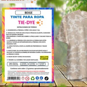 Tie-dye Anilina para Ropa color BEIGE