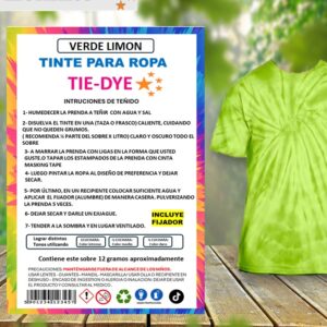 Tie-dye Anilina para Ropa color verde Limón