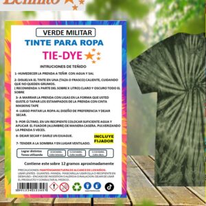 Tie-dye Anilina para Ropa color verde Militar