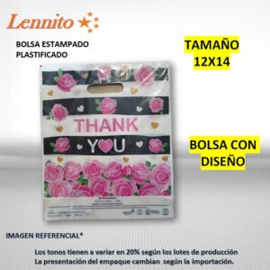 BOLSA CON DISEÑO 12 X 14 "THANK YOU"