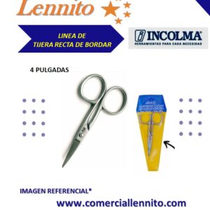 Tijera bordar recta liviano plomo 4" INCOLMA