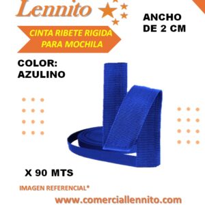 CINTA RIGIDA RIBETE COLOR AZULINO DE 2 CM X 90MTS