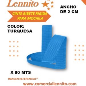 CINTA RIGIDA RIBETE COLOR TURQUESA DE 2 CM X 90MTS