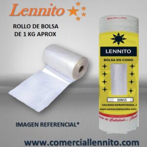 Bolsa transparente desglosables en rollo 10"x15" s/m