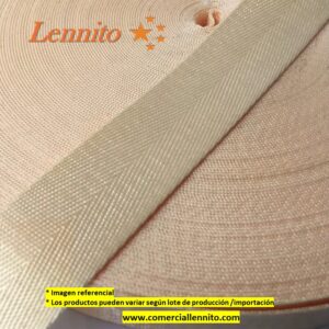 CINTA RIGIDA SATINADO TEJIDO ESPIGA COLOR CREMA DE 2.5 CM X 40 yds