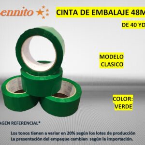 Cinta de Embalaje para empaque 48 mm x 40YDS Color Verde