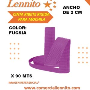 CINTA RIGIDA RIBETE COLOR FUCSIA DE 2 CM X 90MTS