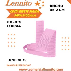 CINTA RIGIDA RIBETE COLOR ROSADO DE 2 CM X 90MTS