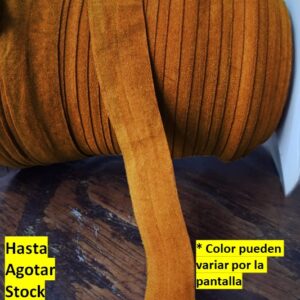 cinta Elástico Poliéster microfibra de 2cm camello Por metros