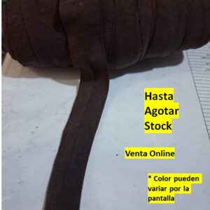 cinta Elástico Poliéster microfibra de 2cm marrón Por metros