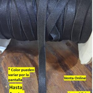 cinta Elástico Poliéster de 1cm negro Por metros