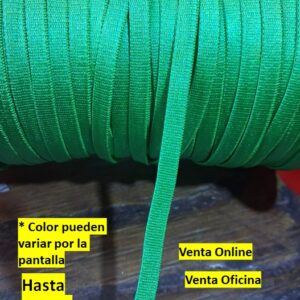 cinta Elastico Poliéster de 8mm verde Jade Por metros