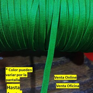cinta Elastico Poliéster de 6mm verde loro Por metros