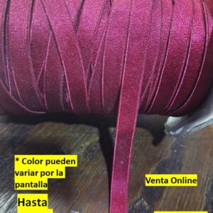 cinta Elástico Poliéster de 1cm vino Por metros
