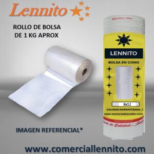 Bolsa transparente desglosable en rollo 8"x12" s/m