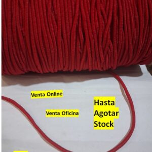 pita ovalada elástica Poliéster de 2mm color rojo x metro