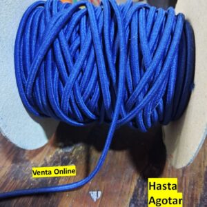 pita ovalada elástica Poliéster de 3mm color Azulino x metro