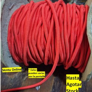 pita ovalada elástica Poliéster de 3mm color naranja rojizo x metro