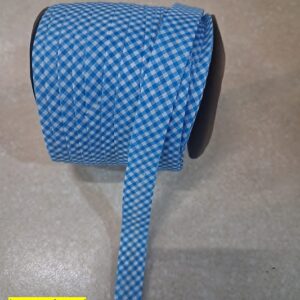 Sesgo Vichy de 1.5 cm color turquesa x 50 YDS