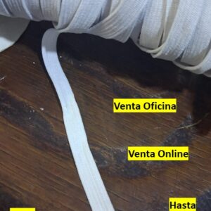 elástico blanco poliéster suave de 1cm x metro