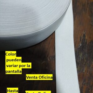elástico blanco poliéster suave de 2.5cm x metro
