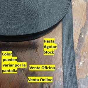 elástico negro poliéster suave de 1.5cm x metro