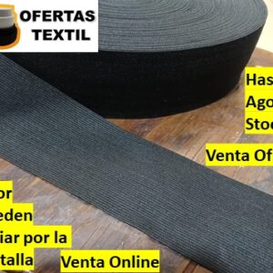 elástico negro poliéster suave de 3.5cm x metro