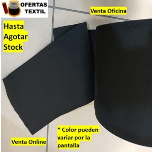 elástico negro poliéster suave de 20cm x metro