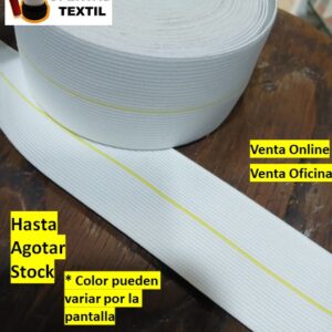 elástico blanco poliéster suave de 5cm x metro
