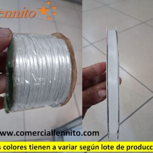 CINTA SATINADA DELGADA X ROLLO DE 100 MTS COLOR BLANCO