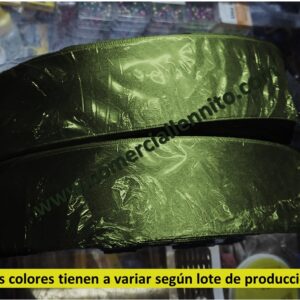 CINTA SATINADA X ROLLO DE 100 MTS COLOR VERDE MILITAR